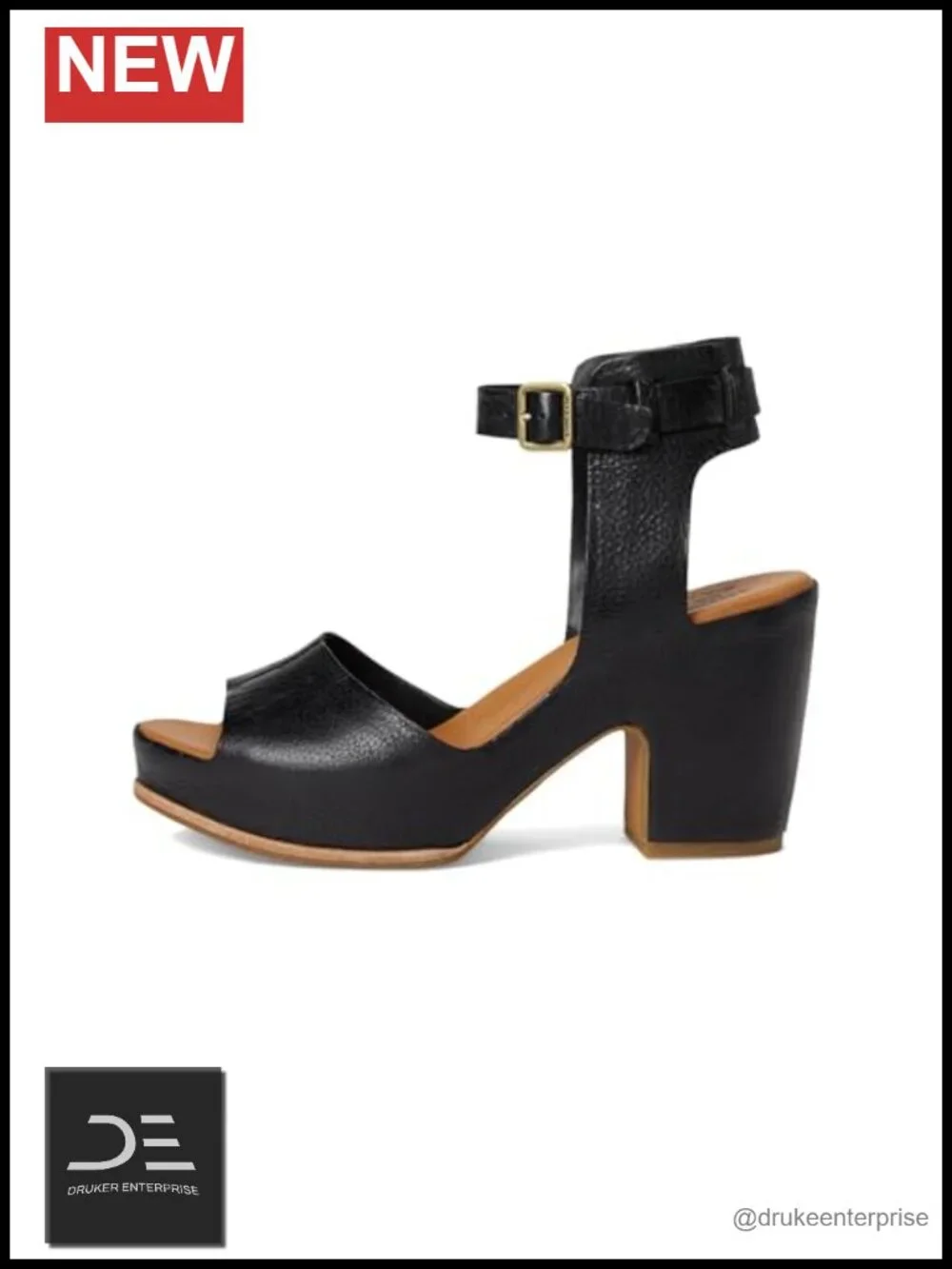 Leather Ankle Strap Platform Wedge Sandals Heels